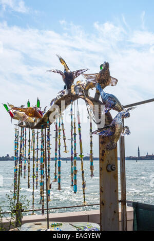 Uccelli, open-air installazione vetro, Murano, vetro isola, Venedig, Venezia, Veneto, Italia Foto Stock