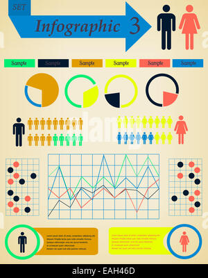 Elementi Infographics l uomo e la donna - il vettore Foto Stock