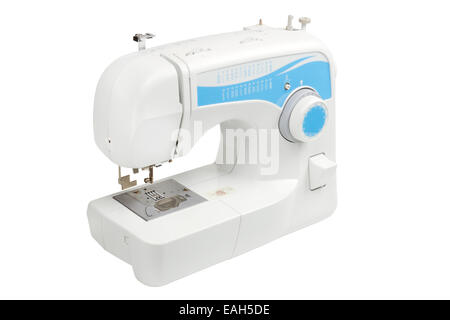 Macchina per cucire, isolato su bianco Foto Stock
