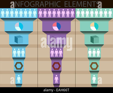 Elemento Infographics. In stile retrò. Vettore Foto Stock