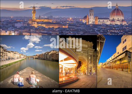 Collage con splendide immagini di Firenze, Italia Foto Stock