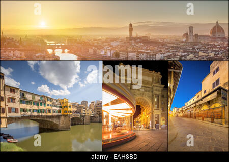 Collage con splendide immagini di Firenze, Italia Foto Stock