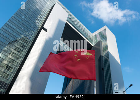 Hong Kong. 15 Novembre, 2014. Le proteste: studenti, pro militanti per la democrazia e gli altri sostenitori di occupare centrale, ora chiamato il movimento ombrello o l'ombrello rivoluzione, rimangono nella Admiralty ora chiamato piazza ombrello Ombrello o Plaza.. Foto Stock