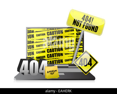 Errore 404 visualizzazione su un computer portatile Foto Stock