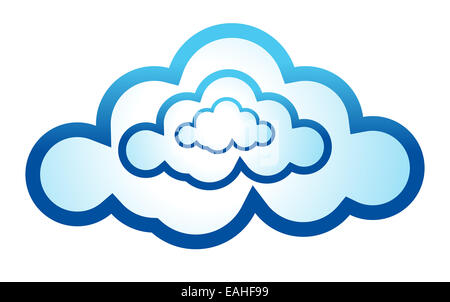 Il cloud computing icona design illustrazione su sfondo bianco Foto Stock