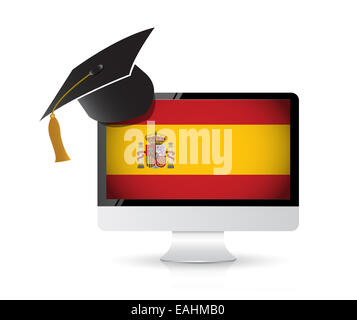 Utilizzare la tecnologia per imparare la lingua spagnola Foto Stock
