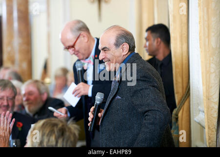 David Suchet & Geoffrey Wansell al oldie pranzo letterario 11-11-14 Foto Stock