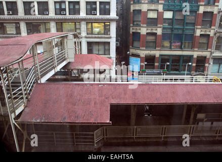 Una vista del Madison Wabash stazione in Chicago Foto Stock