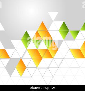 Luminose tech triangoli futuristico design. Sfondo vettoriale Foto Stock