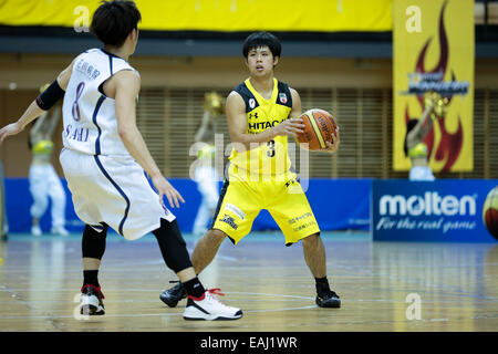 Arena Esforta Hachioji, Tokyo, Giappone. Xv Nov, 2014. Kaito Ishikawa (Sunrockers), 15 novembre 2014 - Basket : National Basketball League 'NBL' 2014-2015 match tra Hitachi Sunrockers Tokyo 73-57 Levanga Hokkaido a Esforta Arena Hachioji, Tokyo, Giappone. © AFLO SPORT/Alamy Live News Foto Stock