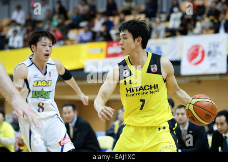 Arena Esforta Hachioji, Tokyo, Giappone. Xv Nov, 2014. Takashi Ito (Sunrockers), 15 novembre 2014 - Basket : National Basketball League 'NBL' 2014-2015 match tra Hitachi Sunrockers Tokyo 73-57 Levanga Hokkaido a Esforta Arena Hachioji, Tokyo, Giappone. © AFLO SPORT/Alamy Live News Foto Stock