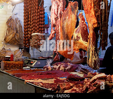 Mercato della carne a Oaxaca City Messico Foto Stock