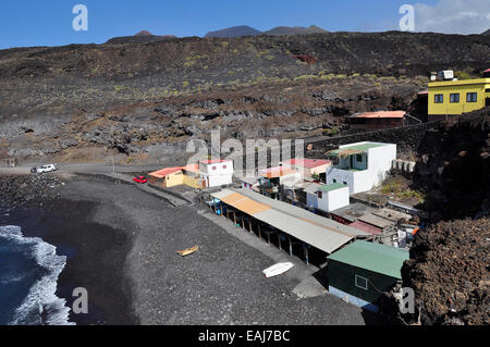 Playa del Faro di Punta de Fuencaliente, La Palma, Isole Canarie, Spagna. Foto Stock