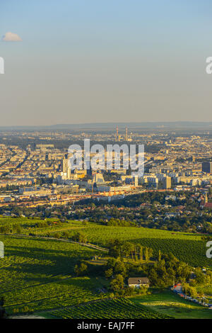 Wien, vista dalla montagna Kahlenberg, Vienna, Austria, Europa Centrale, 19. distretto, Kahlenberg Foto Stock