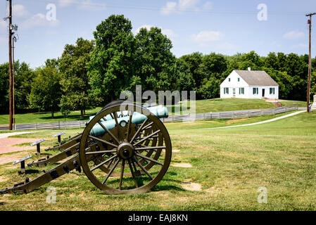 Cannoni & Dunker Chiesa, Antietam National Battlefield Sharpsburg, MD Foto Stock