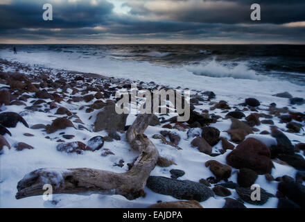 Mar baltico shore in inverno Foto Stock