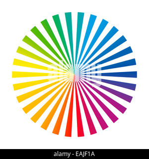 Circolare della ventola di colore mazzo composto da trenta diverse vivaci strisce di inchiostro. Foto Stock