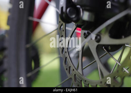 Freno a disco anteriore di mountain bike Foto Stock