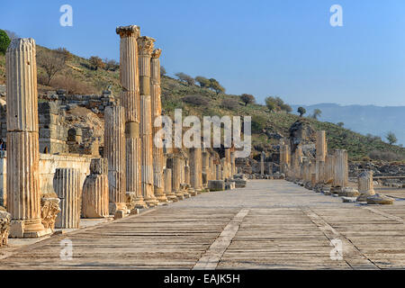 Antica città greca di Efeso in Selçuk, Turchia Foto Stock