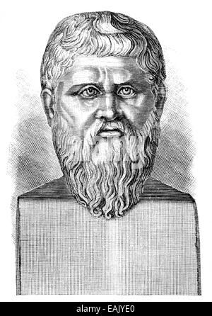 Busto di Platone o Plato, 428 BC - 348 BC, un antico filosofo greco, Büste von Platon oder Plato, 428 v. Chr. - 348 V. Chr.,
