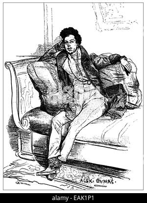 Alexandre Dumas il sambuco noto anche come Alexandre Dumas Davy de la Pailleterie o Alexandre Dumas père, 1802 - 1870, un francese wr Foto Stock