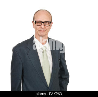 Ritratto di un imprenditore senior sorridente isolato Foto Stock