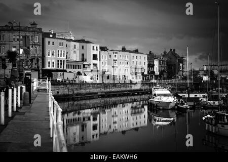 In bianco e nero di Ramsgate Harbour Fotografia Foto Stock