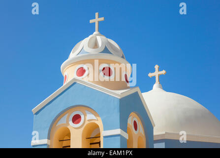 La Chiesa cattolica di San Stylianos, Fira, Santorini, SANTORINI, CICLADI, il Mare Egeo, Grecia, Unione Europea, Europa Foto Stock