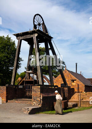 Miniera di carbone a Blists Hill cittadina vittoriana un museo a cielo aperto Madeley Telford Shropshire REGNO UNITO gestito da Ironbridge Gorge Museum Trust Foto Stock