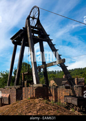 Miniera di carbone a Blists Hill cittadina vittoriana un museo a cielo aperto Madeley Telford Shropshire REGNO UNITO gestito da Ironbridge Gorge Museum Trust Foto Stock