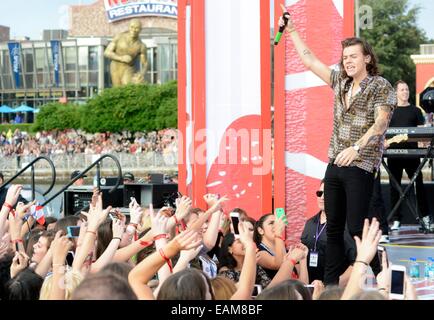 Orlando, FL, Stati Uniti d'America. 17 Nov, 2014. Harry stili sul palco per la NBC TODAY SHOW Concerto con una direzione - Parte 2, Universal Orlando Resort Orlando, FL 17 novembre 2014. Credito: Derek Storm/Everett raccolta/Alamy Live News Foto Stock