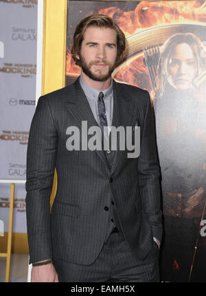 Los Angeles, California, USA. 17 Nov, 2014. Liam Hemsworth frequentando il Los Angeles Premiere di ''La fame di giochi: Mockingjay tenutosi presso il Nokia Theater L.A. Vive a Los Angeles, la California il 17 novembre 2014. 2014 Credit: D. lunga/Globe foto/ZUMA filo/Alamy Live News Foto Stock