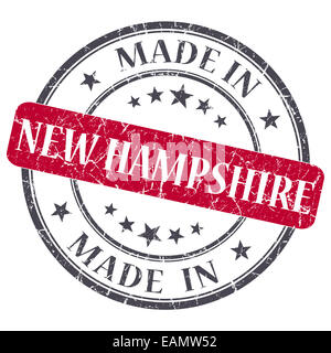 Realizzato in New Hampshire red round grunge francobollo isolato Foto Stock