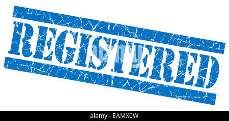 Registrati grunge timbro blu Foto Stock