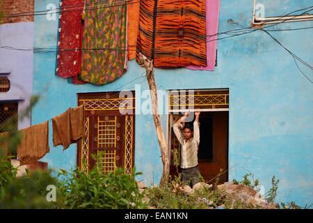 India Rajasthan, regione di Mewar, Bundi village, nell'atmosfera della città vecchia Foto Stock