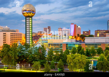 Knoxville, Tennessee, Stati Uniti d'America skyline della città alla fiera mondiale del parco. Foto Stock