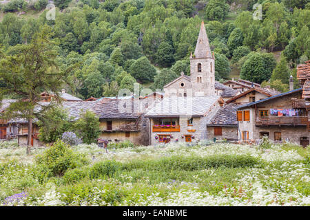 Bonneval-sur-Arc village, il Parc National de la Vanoise, Savoie, Rhône-Alpes, in Francia Foto Stock