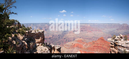 Vista panoramica dal bordo Sud del Grand Canyon, Arizona, Colorado, Stati Uniti d'America. Foto Stock