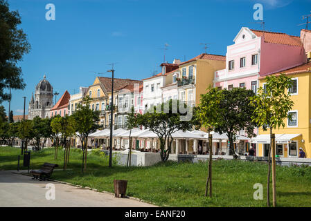 Case pittoresche, quartiere Belem, Lisbona, Portogallo Foto Stock