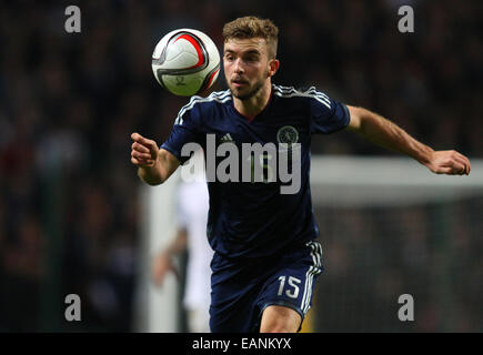 Glasgow, Scozia. Xviii Nov, 2014. Amichevole internazionale. La Scozia contro l'Inghilterra. James Morrison of Scotland Credit: Azione Plus sport/Alamy Live News Foto Stock