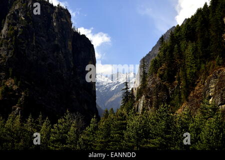 Mountain View nel circuito di Annapurna in Nepal Foto Stock