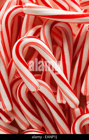 Il bianco e il rosso Mini Candy Canes per Natale Foto Stock