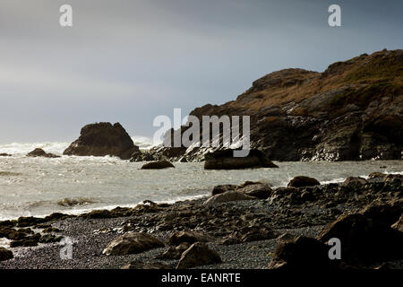 Rocce alla foce del fiume Smith California USA Foto Stock