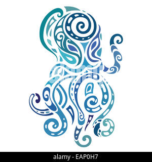 Ocean polpo. Modello etnico. Foto Stock