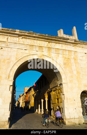 Arco di Augusto, Arco di Augusto, Fano, Regione Marche, Italia Foto Stock