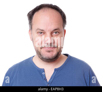 Sorridente uomo di mezza età con la stoppia Foto Stock