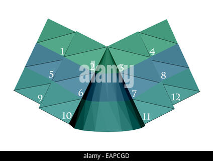 Infografico5 modello abstract 3D'elemento grafico per la presentazione Foto Stock