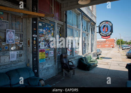 Ground Zero Blues Club. Di proprietà di Morgan Freeman. Clarksdale, Mississippi Foto Stock