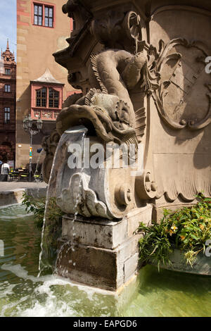 Würzburg: Altes Rathaus Piazza Fontana: Foto Stock