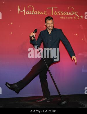 Las Vegas, NV, Stati Uniti d'America. Xix Nov, 2014. Ricky Martin alla conferenza stampa di Ricky Martin svela la sua figura di cera al Madame Tussauds di Las Vegas, il Madame Tussauds di Las Vegas, NV Novembre 19, 2014. Credito: James Atoa/Everett raccolta/Alamy Live News Foto Stock